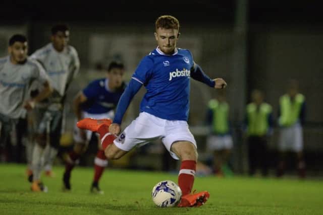 Theo Widdrington scored a penalty for Pompey against Everton under-23s at Westleigh Park. Picture: Colin Farmery