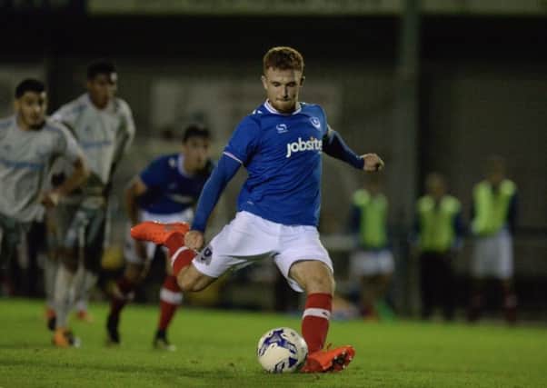 Theo Widdrington scored a penalty for Pompey against Everton under-23s at Westleigh Park. Picture: Colin Farmery