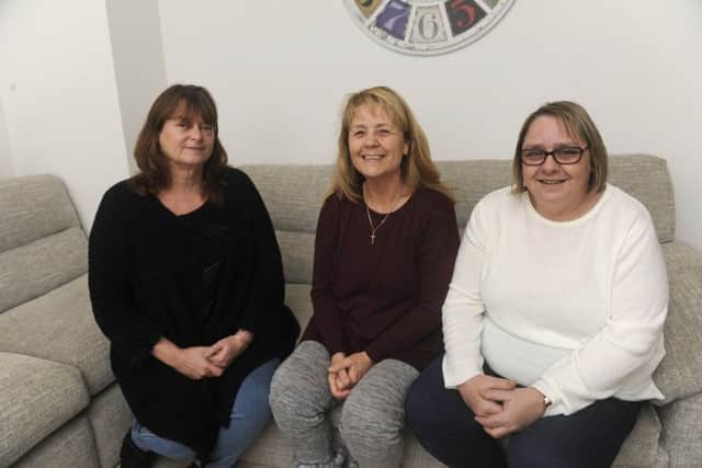 From left - Angela Holloway, Tess Balchin and Nicky Wood from the support group, Grumbling Grandparents     Picture Ian Hargreaves  (180014-1)