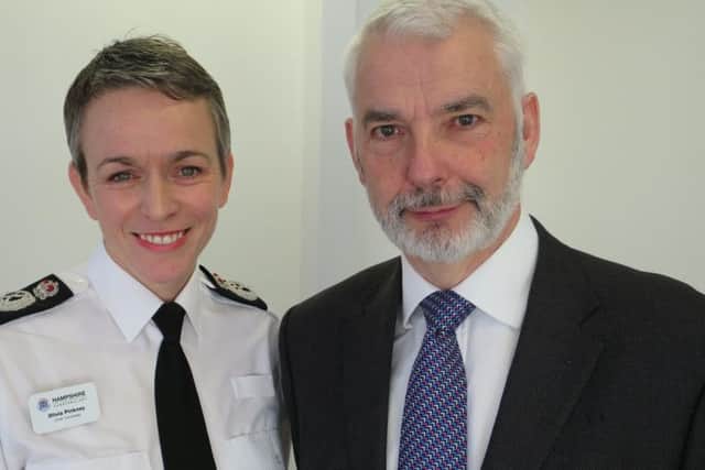Chief constable Olivia Pinkney and Hampshire police and crime commissioner Michael Lane