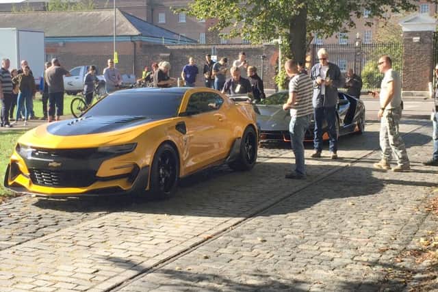 Scenes during the filming of the Transformers movie in Gosport
