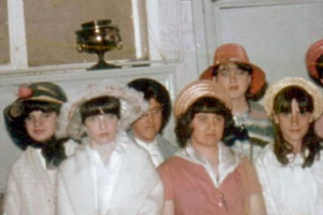 The chorus from a school production of Gilbert and SullivansTrial by Jury