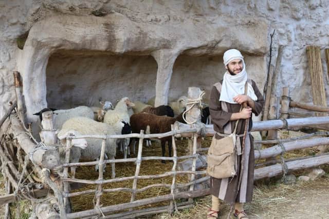 This shepherd and sheep pen were part of a replica of a first-century village in Nazareth