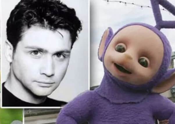 Shelton Barnes and his Teletubby alter-ego Tinky Winky