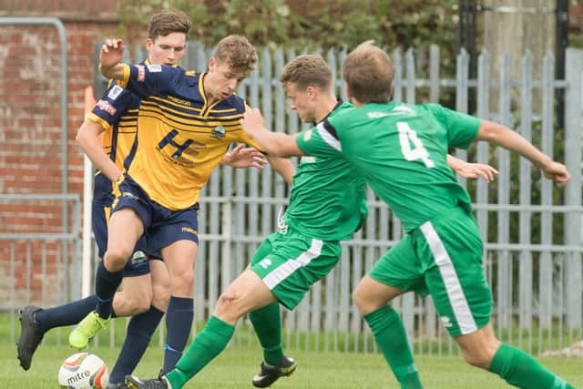 Gosport Borough's Alfie Lis conceded a second-half penalty