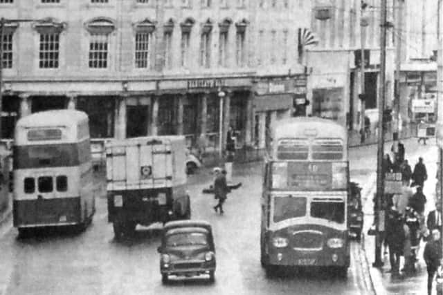 The scene in Commercial Road at the junction with Edinburgh Road