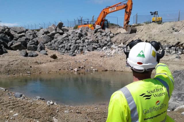 Flood defence work at Eastney. Picture: Southern Water