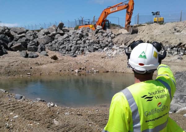 Flood defence work at Eastney. Picture: Southern Water