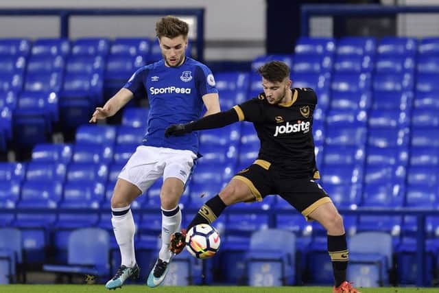 Jack Chandler in action for Pompey Reserves at Everton. Picture: Anthony McArdle/ Everton FC