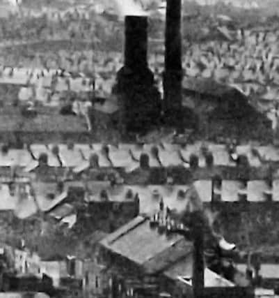 The chimney at the Fratton power station which powered Portsmouths tram system, seen from the top of St Marys Church bell tower.