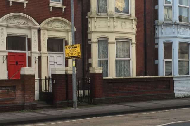 The crash scene where a cyclist was injured in collision involving a police car and Ford Focus
at the junction of Bradford Road and Victoria Road North, Southsea
