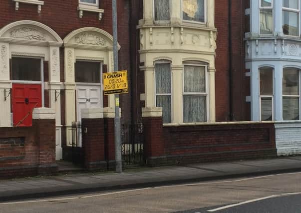 The crash scene where a cyclist was injured in collision involving a police car and Ford Focus
at the junction of Bradford Road and Victoria Road North, Southsea