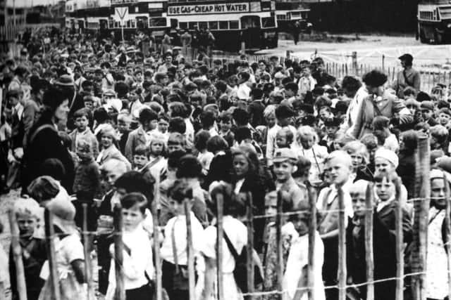 The mock evacuation of Portsmouth children which took place on July 27, 1939.
