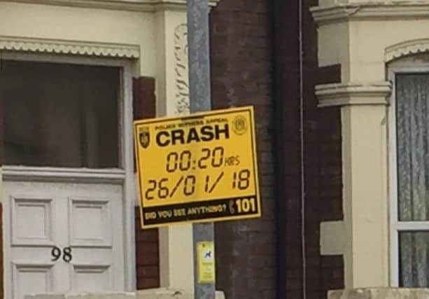 The scene of this morning's crash in Southsea