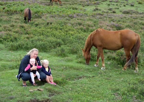 Charmaine Botes with her daughters Makayla Williams, four, and Brooke Williams, 10 months at the New Forest