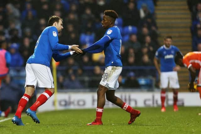 Brett Pitman came on for Jamal Lowe. Picture: Joe Pepler