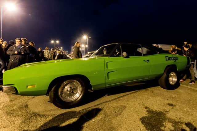 This green Dodge attracted a lot of attention