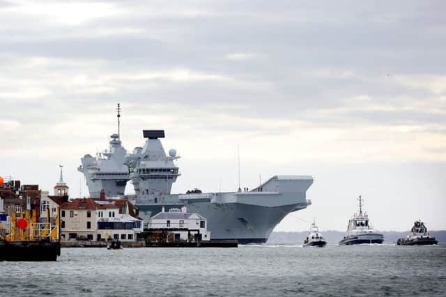 HMS Queen Elizabeth as she sailed into Portsmouth last year   IMAGE: LPhot Iggy Roberts