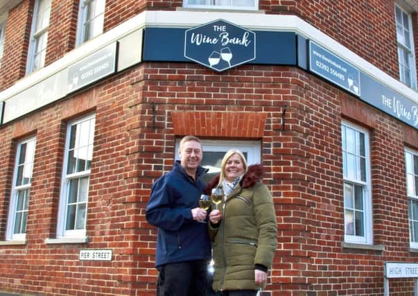 Michael and Debbie Watts outside their second high street venture, The Wine Bank. 
Picture: Clive Jackson