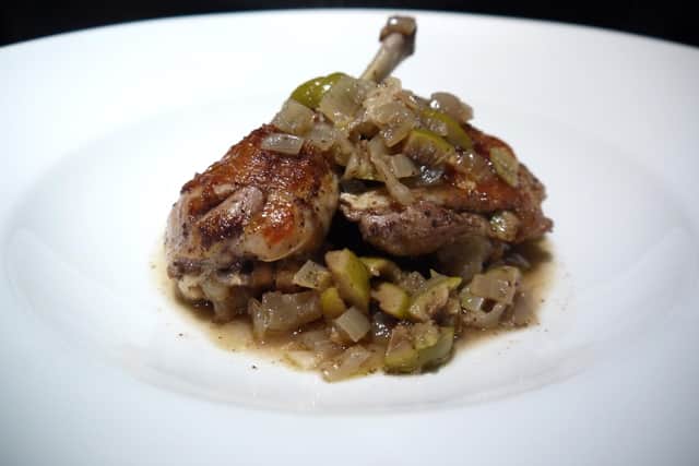 Chicken, green olive and sumac tagine