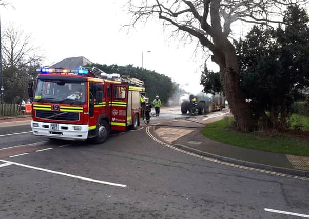 A tractor caught fire on London Road in Waterlooville this afternoon.
Picture: John Dyer