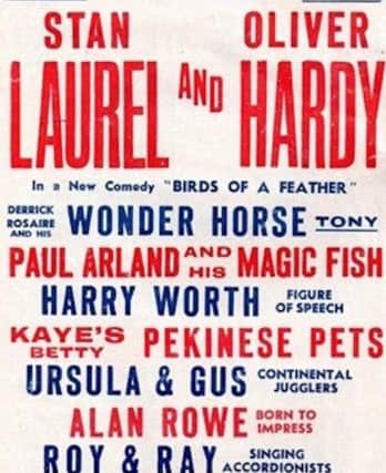 A poster from either 1952 or 1954 when Laurel and Hardy appeared at the Theatre Royal, Commercial Road. Picture: Pete Cross collection