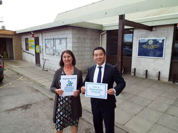 Alan Mak MP with Dr Carolyn Popham, chairman of Dementia Friendly Hayling Island