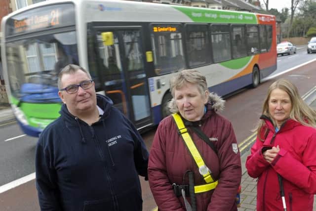 From left, Dave Taylor with Sherrie Swadling and Julie Flippence Picture: Ian Hargreaves  (180185-1)