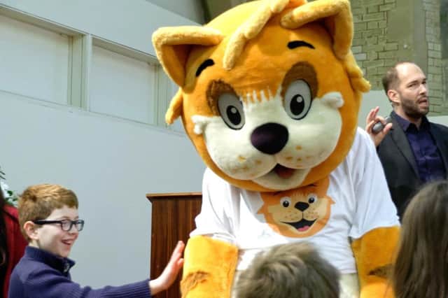 Crofton Cat at the launch service for Crofton Kids in Holy Rood Church, Stubbington
