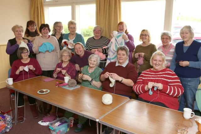 Knitters in action at Cosham Baptist Church