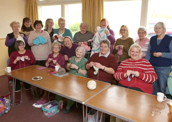Knitters in action at Cosham Baptist Church