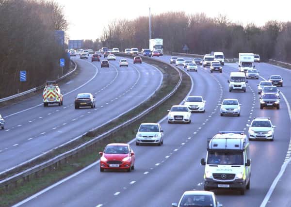 Traffic heads towards Junction 10 of the M27