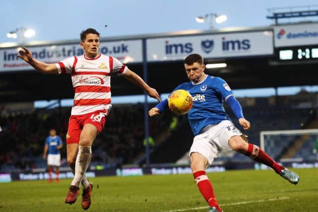 Dion Donohue in action against Doncaster. Picture: Joe Pepler