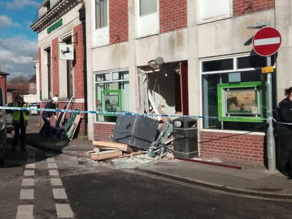 Lloyds Bank in Bishops Waltham after the ram raid