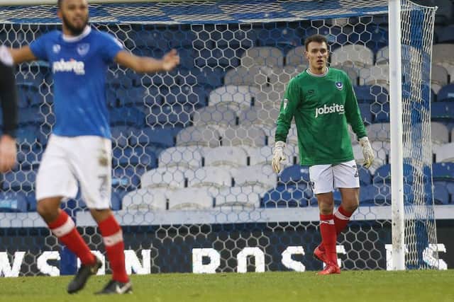 Kal Naismith went in goal for Pompey. Picture: Joe Pepler
