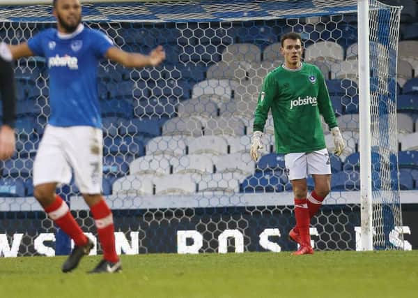 Kal Naismith went in goal for Pompey. Picture: Joe Pepler