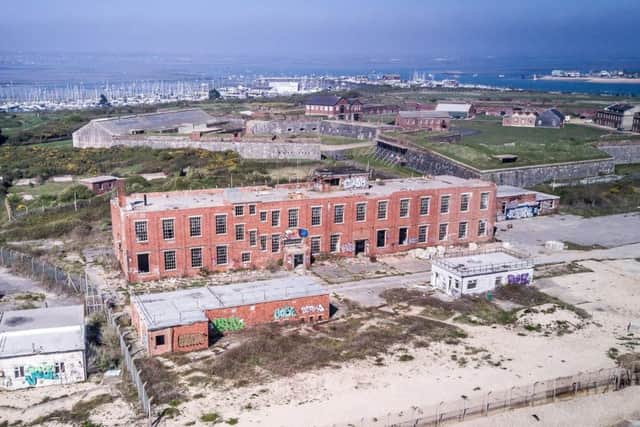 The old radar station at Fraser Range, Eastney with Fort Cumberland behind
Picture: Shaun Roster