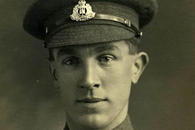 Corporal Sidney Day, Suffolk Regiment, wearing his Victoria Cross