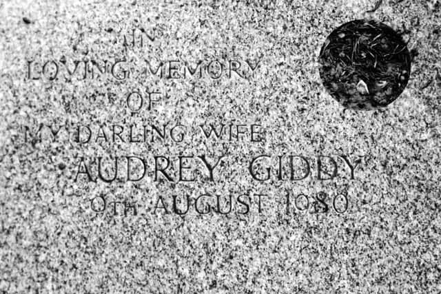Audrey Jean's memorial
in Waterlooville cemetery.