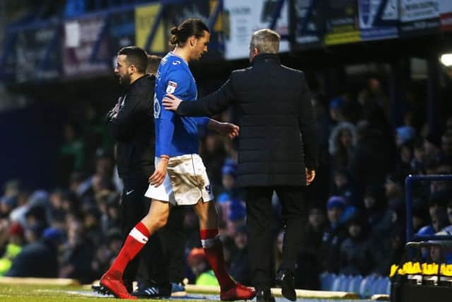 Christian Burgess is sent off against Doncaster. Picture: Joe Pepler