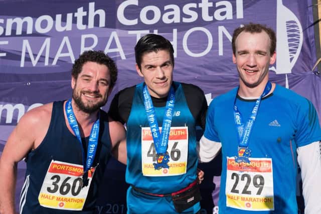 Left to right: Third David Haydon, first Ashley Leigh, second Matt Dixon. Picture: Vernon Nash (180056-7)