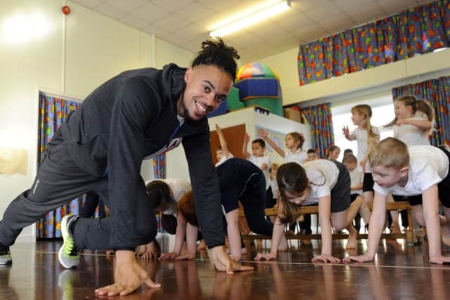 Lennon-Ford visited Hart Plain Infant School in Cowplain. Picture by Malcolm Wells
