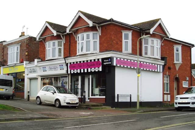 NOW: The shops today on the corner of London Road and Lansdowne Avenue, Widley.