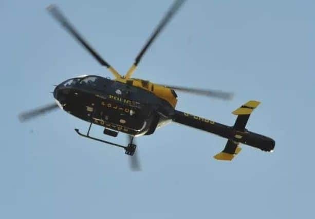 A police helicopter was scrambled to find Daniel Harding who ran off from traffic officers - he was later caught after going to A&E