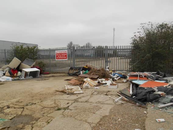 The waste dumped by Christopher McGee in Airport Service Road. He was prosecuted by Portsmouth City Council