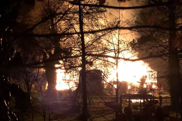 A fire has damaged a farm house and mill in Whitchurch. Picture: Hampshire Fire and Rescue Service Twitter PPP-180802-073733001