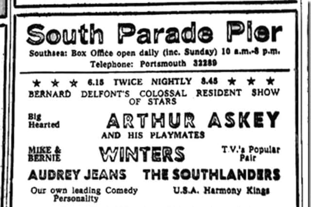 A poster from the late 1950s or early 1960s showing an all-star cast on South Parade Pier. Picture: Pete Cross Collection
