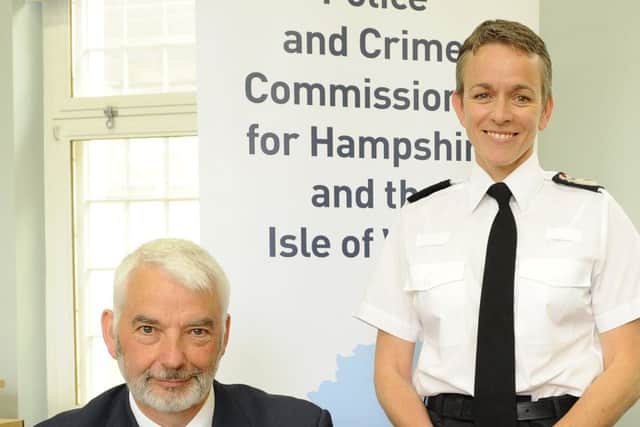 Police and crime commissioner Michael Lane and chief constable Olivia Pinkney