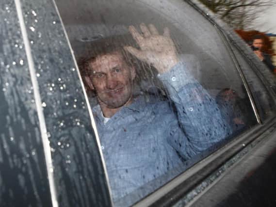 Tony Adams waves goodbye to Pompey following his sacking as manager