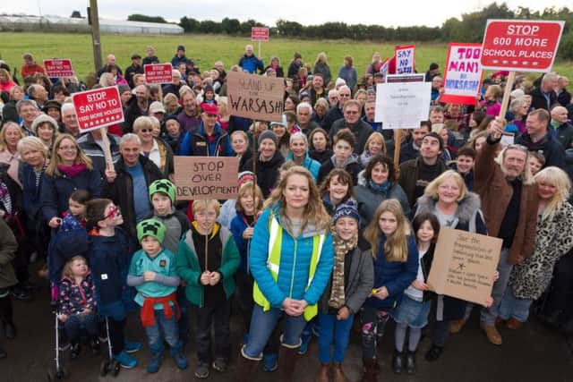 A protest against the homes in Warsash held in November